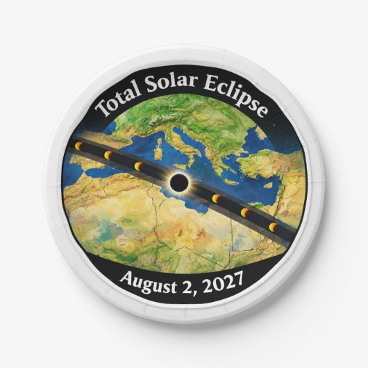 Total Solar Eclipse 2027 Map Pappteller (Vorderseite)