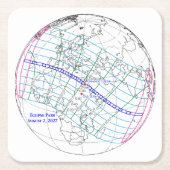 Total Solar Eclipse 2027 Map Rechteckiger Pappuntersetzer (Vorderseite)