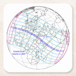 Total Solar Eclipse 2027 Map Rechteckiger Pappuntersetzer