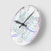Total Solar Eclipse 2027 Map Runde Wanduhr (Winkel)