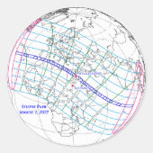 Total Solar Eclipse 2027 Map Runder Aufkleber (Vorderseite)