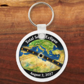 Total Solar Eclipse 2027 Map Schlüsselanhänger (Vorderseite)