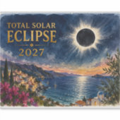 Total Solar Eclipse 2027 Mediterranean  Aufkleber (Vorderseite)