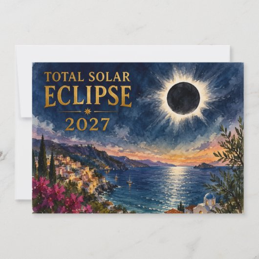 Total Solar Eclipse 2027 Mediterranean  Einladung (Vorderseite)