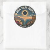 Total Solar Eclipse 2027  Runder Aufkleber (Tasche)