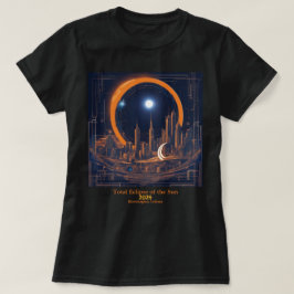 Total Solar Eclipse 2 Seiten IHRES Text Citycape T-Shirt