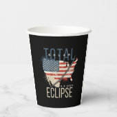 Total Solar Eclipse 4.8.2024 Patriotic USA Karte Pappbecher (Rückseite)