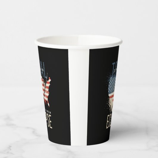 Total Solar Eclipse 4.8.2024 Patriotic USA Karte Pappbecher (Links)