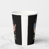 Total Solar Eclipse 4.8.2024 Patriotic USA Karte Pappbecher (Rechts)