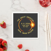 Total Solar Eclipse 4.8.2024 USA Benutzerdefiniert Serviette (Beispiel)