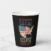 Total Solar Eclipse 4.8.2024 USA Map Personalisier Pappbecher (Rückseite)