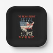 Total Solar Eclipse 4.8.2024 USA Map Personalisier Pappteller (Vorderseite)
