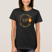Total Solar Eclipse 4.8.2024 USA Staat hinzufügen T-Shirt (Vorderseite)