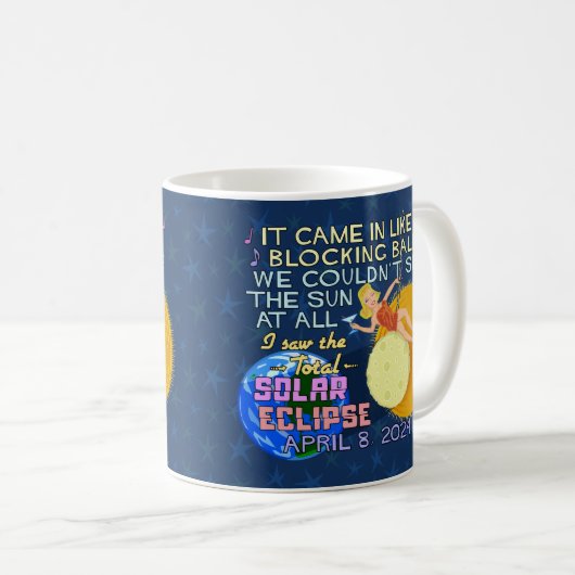 Total Solar Eclipse 8. April 2024 American Funny Kaffeetasse (VorderseiteRechts)