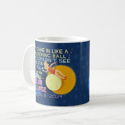 Total Solar Eclipse 8. April 2024 American Funny Kaffeetasse (Vorderseite Links)