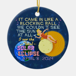 Total Solar Eclipse 8. April 2024 American Funny Keramik Ornament