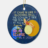 Total Solar Eclipse 8. April 2024 American Funny Keramik Ornament (Links)