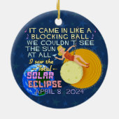 Total Solar Eclipse 8. April 2024 American Funny Keramik Ornament (Hinten)
