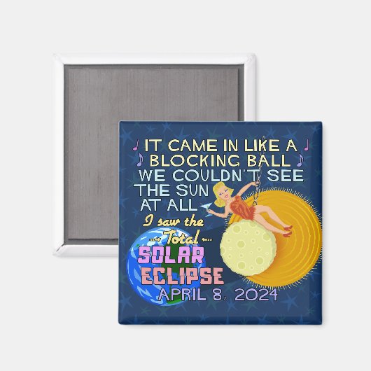 Total Solar Eclipse 8. April 2024 American Funny Magnet (Vorderseite/Rückseite)