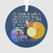 Total Solar Eclipse 8. April 2024 American Funny Ornament (Rückseite)