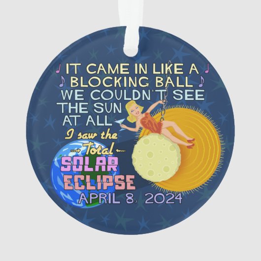 Total Solar Eclipse 8. April 2024 American Funny Ornament (Rückseite)
