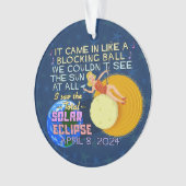 Total Solar Eclipse 8. April 2024 American Funny Ornament (Vorderseite)