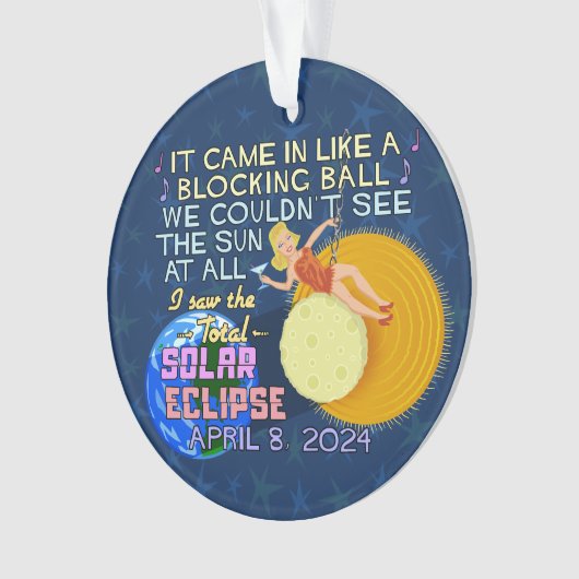 Total Solar Eclipse 8. April 2024 American Funny Ornament (Vorderseite)