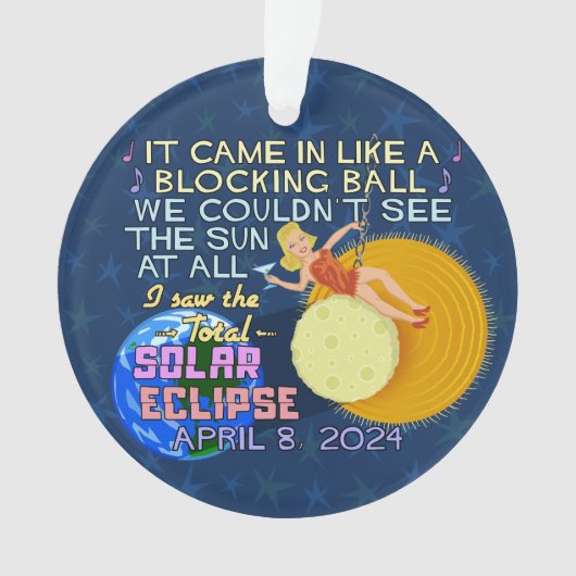 Total Solar Eclipse 8. April 2024 American Funny Ornament (Vorderseite)