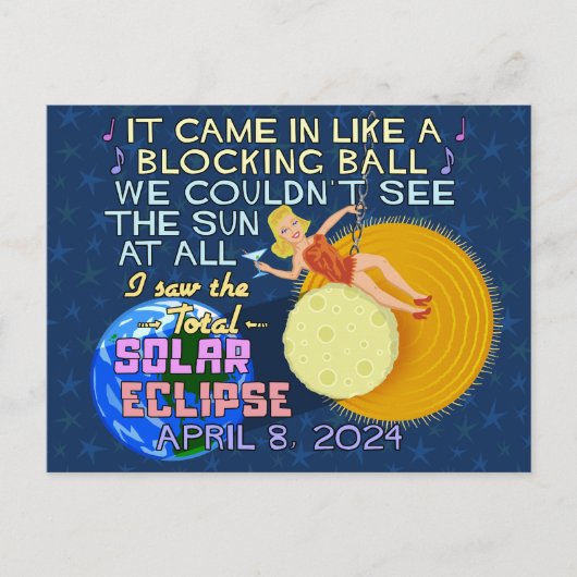 Total Solar Eclipse 8. April 2024 American Funny Postkarte (Vorderseite)