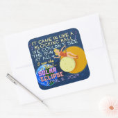 Total Solar Eclipse 8. April 2024 American Funny Quadratischer Aufkleber (Umschlag)