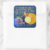 Total Solar Eclipse 8. April 2024 American Funny Quadratischer Aufkleber (Tasche)