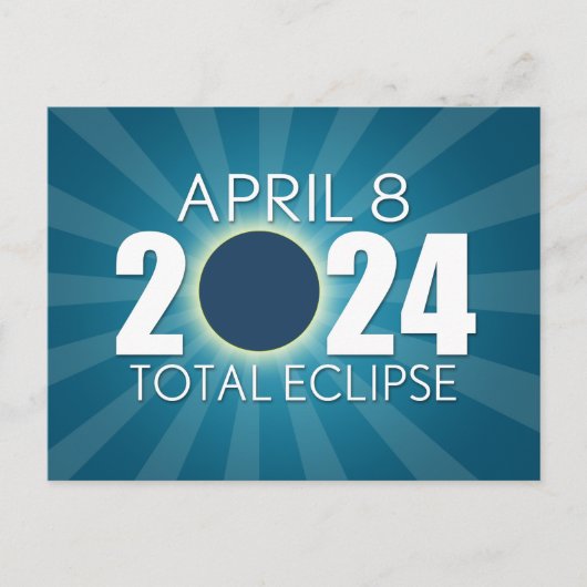 Total Solar Eclipse - 8. April 2024 - Blue Design Postkarte (Vorderseite)