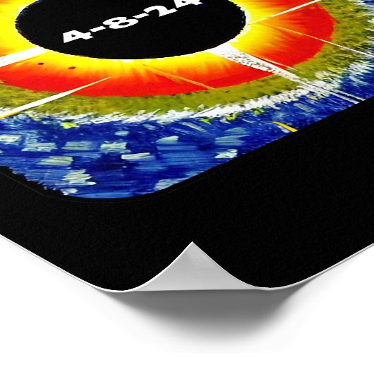 Total Solar Eclipse 8. April 2024 Totality Astron Poster (Ecke)