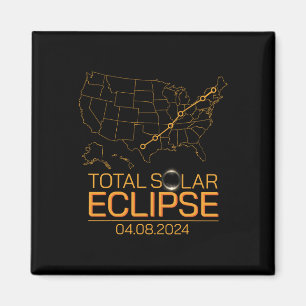 Total Solar Eclipse 8. April 2024 US-Karte Totalit Magnet