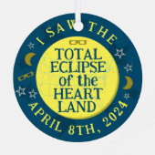 Total Solar Eclipse 8. April 2024 Viewer Souvenir Ornament Aus Metall (Rückseite)