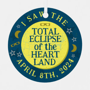 Total Solar Eclipse 8. April 2024 Viewer Souvenir Ornament Aus Metall