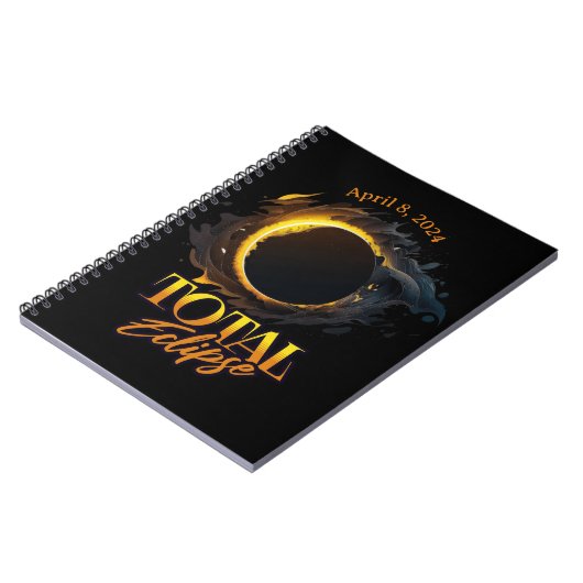 Total Solar Eclipse 8. April, Spiral Foto Notebook Notizblock (Linke Seite)