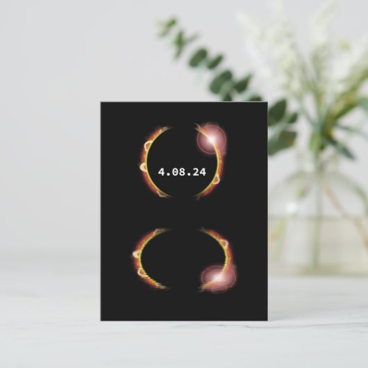 Total Solar Eclipse 8th April 2024 Postkarte (Stehend Vorderseite)