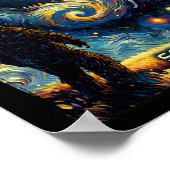 Total Solar Eclipse America Sasquatch Starry Night Poster (Ecke)