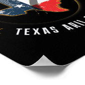 Total Solar Eclipse America Totality Texas 8 April Poster (Ecke)