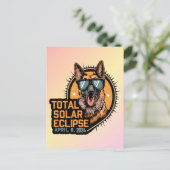Total Solar Eclipse April 2024 German Shepherd Dog Postkarte (Stehend Vorderseite)