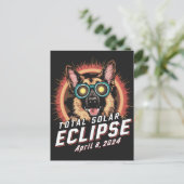 Total Solar Eclipse April 2024 German Shepherd Dog Postkarte (Stehend Vorderseite)