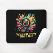 Total Solar Eclipse April 2024 Hippie Pop Art Mousepad (Mit Mouse)