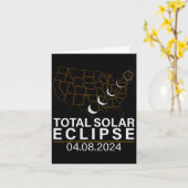 Total Solar Eclipse April 8 2024 Amerika Karte (Gelbe Blume)