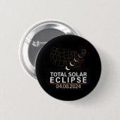 Total Solar Eclipse April 8 2024 Amerika Karte Button (Vorne & Hinten)