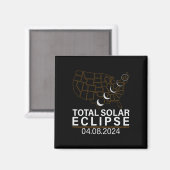 Total Solar Eclipse April 8 2024 Amerika Karte Magnet (Vorderseite/Rückseite)