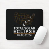 Total Solar Eclipse April 8 2024 Amerika Karte Mousepad (Mit Mouse)