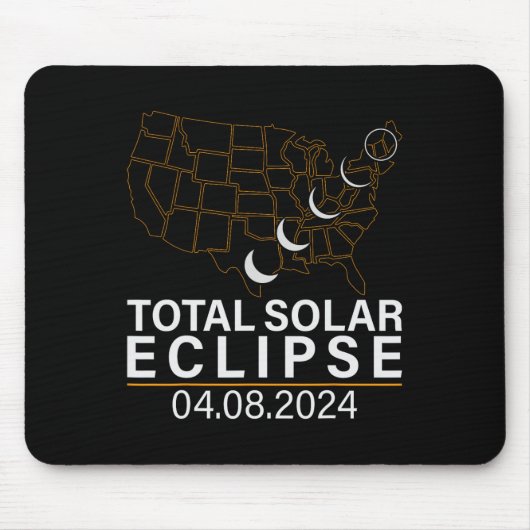 Total Solar Eclipse April 8 2024 Amerika Karte Mousepad (Vorne)