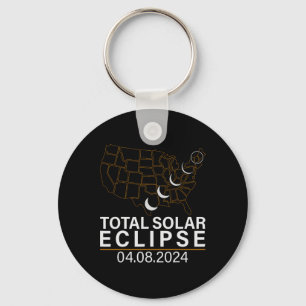 Total Solar Eclipse April 8 2024 Amerika Karte Schlüsselanhänger