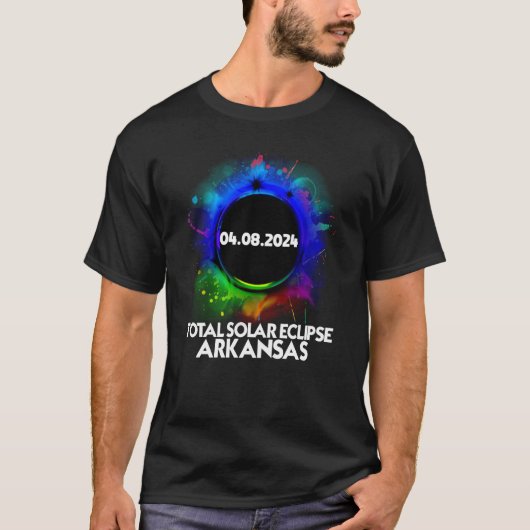 Total Solar Eclipse Arkansas 2024 Colorful Totalit T-Shirt (Vorderseite)